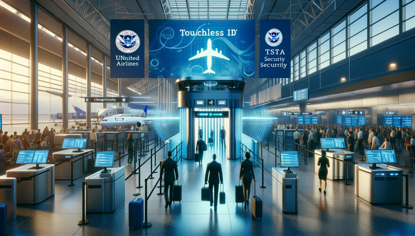UnitedAirlines, TSA, TouchlessID, AirportSecurity, FacialRecognition, Travel, Efficiency