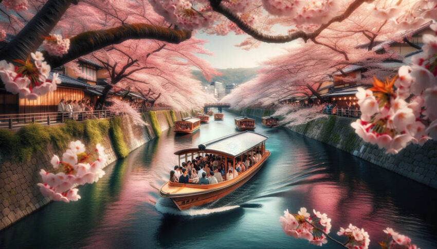 Okazaki cherry blossoms, Kyoto, 