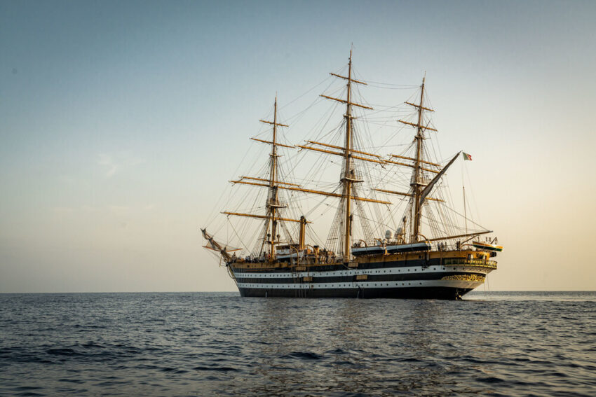 Historic Amerigo Vespucci and Villaggio Italia Dock in Los Angeles