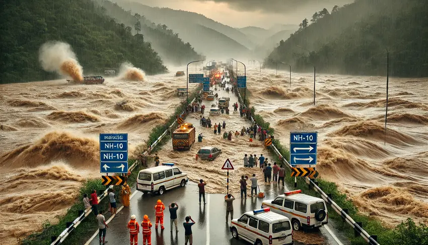 Teesta river, nh-10 traffic, travel disruptions, tourism impact