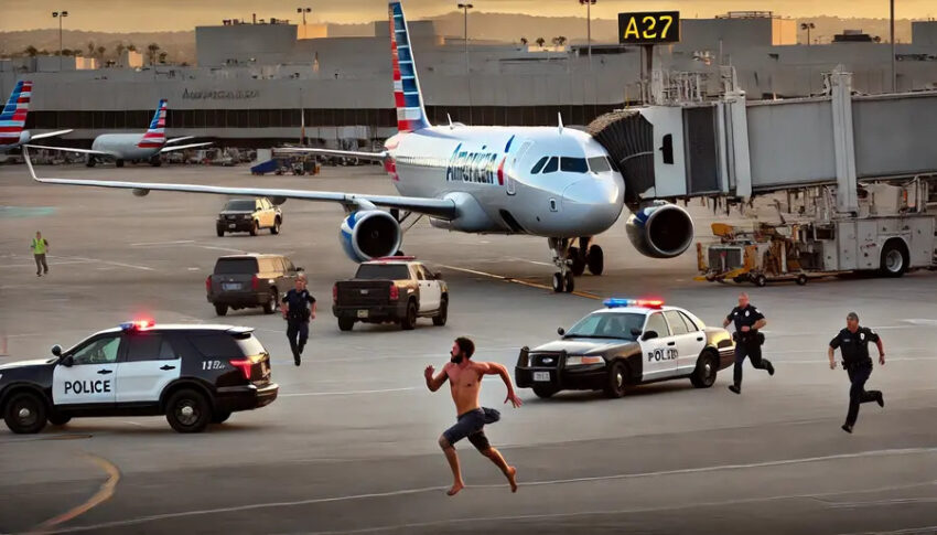 Shirtless Man Runs Across Tarmac at Los Angeles International Airport Amid Security Breach