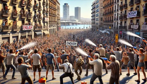UK Tourists Drenched as Barcelona Protesters Ramp up Anti-Tourism Sentiments