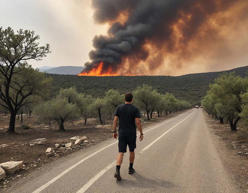 Massive Wildfire Near Sofiko in Corinthia in Greece Triggers Evacuation Alert And Travel Chaos