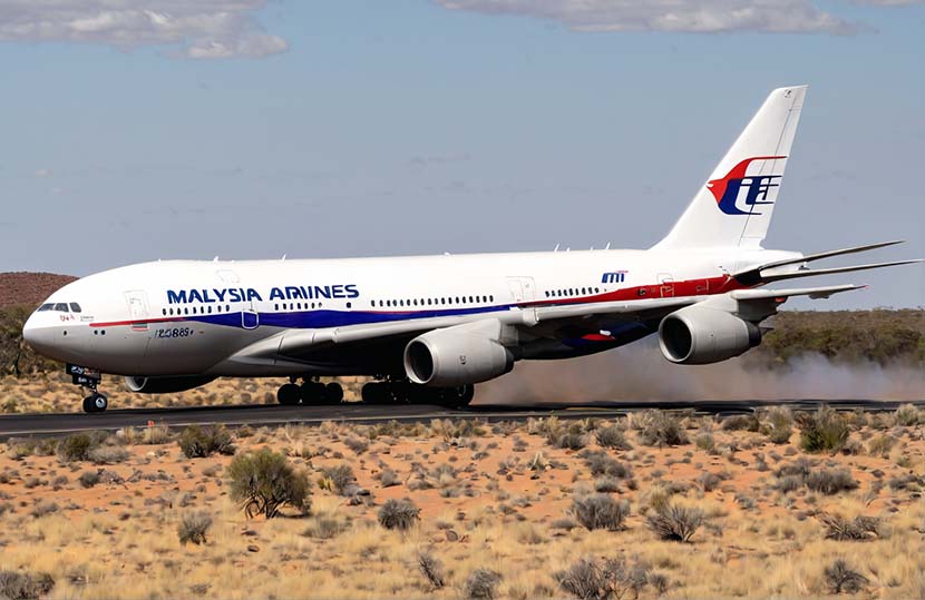 由于……马来西亚航空 MH128 航班今天紧急降落在爱丽丝泉。