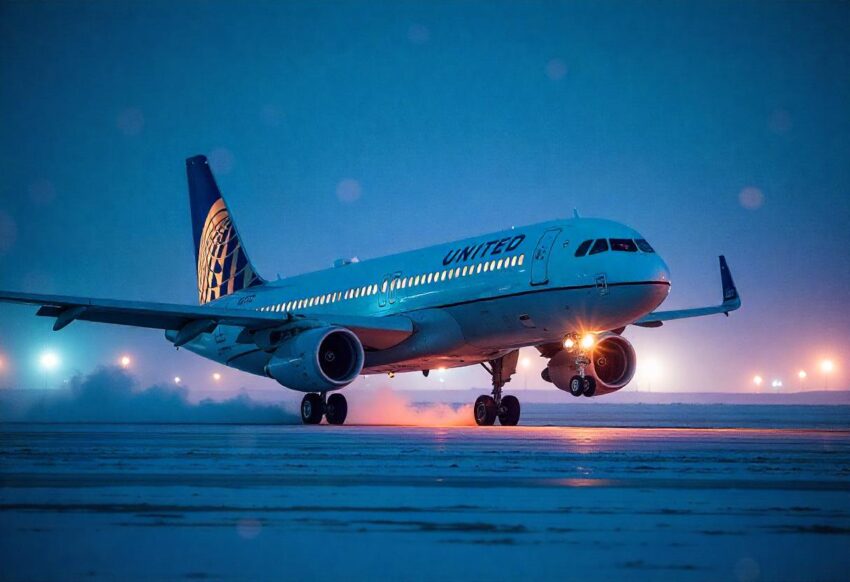 Airplane flying over globe