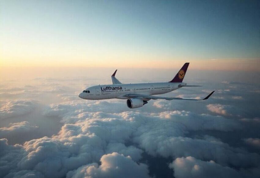 Lufthansa aircraft at airport