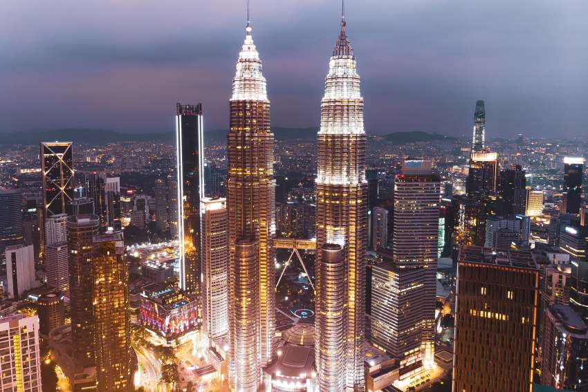 Aerial-view-kuala-lumpur-skyline-night - travel and tour world