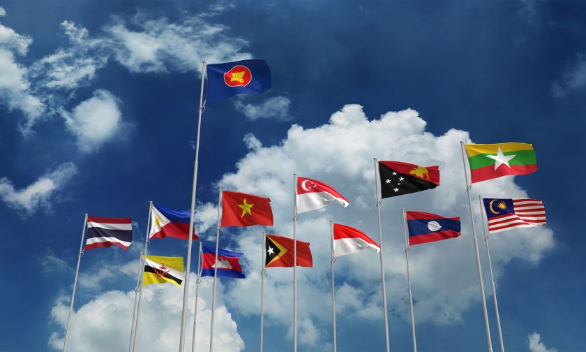 Asean-aec-group-teamwork-friendship-blue-sky-background-cloud-white-national-asian-community-burma-m - travel and tour world