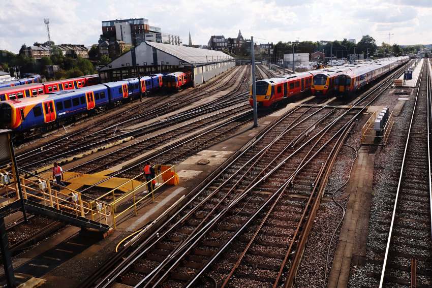 High-angle-view-train-railroad-station - travel and tour world
