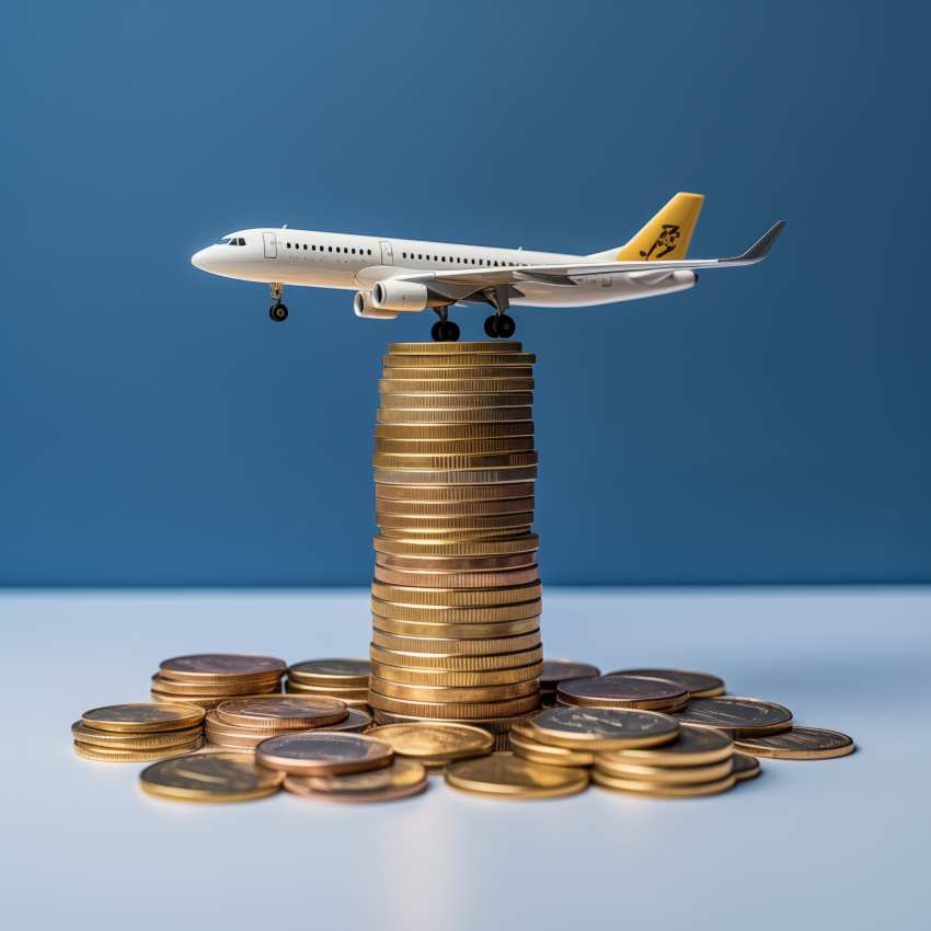 Photorealistic-money-with-plane - travel and tour world