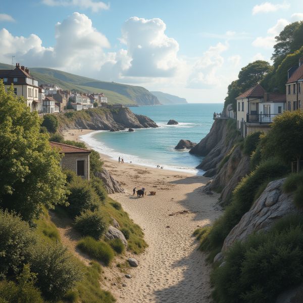 Diez un refugio en el auge de costas con espectaculares playas rivalizando con la riviera francesa, ofreciendo un escape costero inolvidable en el corazón de Gales