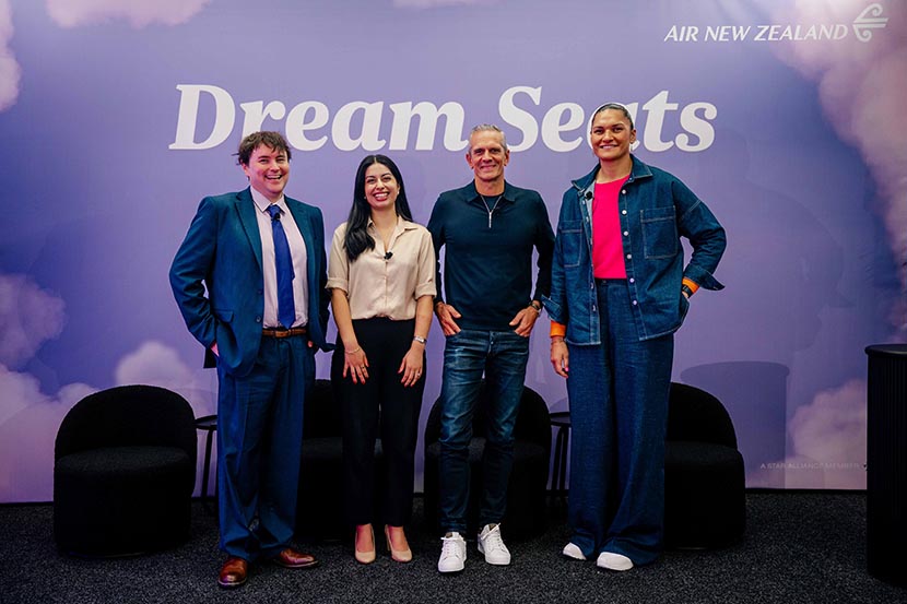 Dream seats ambassadors from left tom sainsbury simran kaur josh emett dame valerie adams - travel and tour world