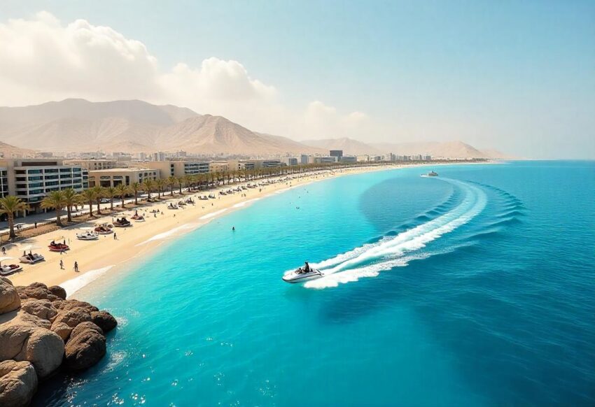 Red oversea seashore - recreation and circuit world
