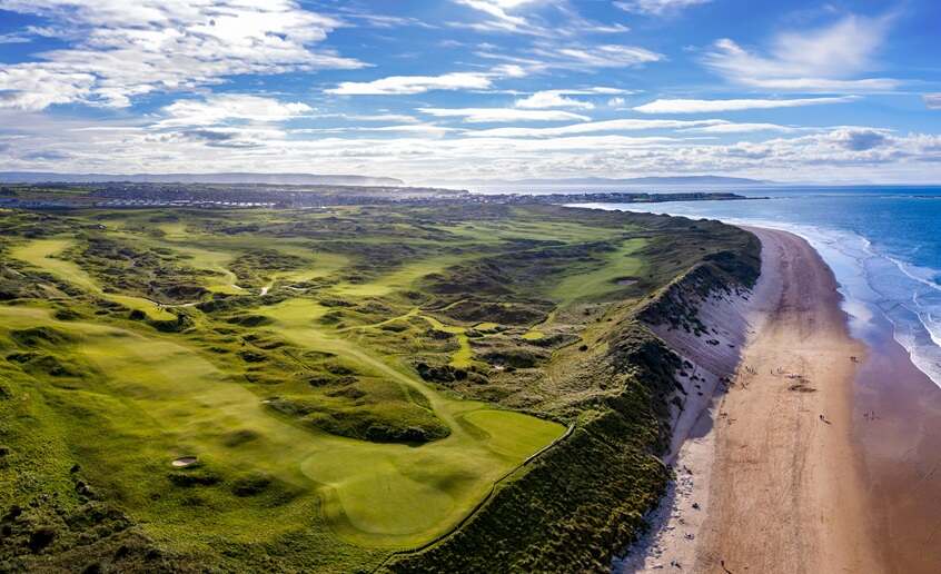 Aerial photographs of royal portrush golf club - travel and tour world Tourism ireland
