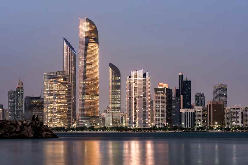Abu-dhabi-seascape-with-skyscrapers - travel and tour world