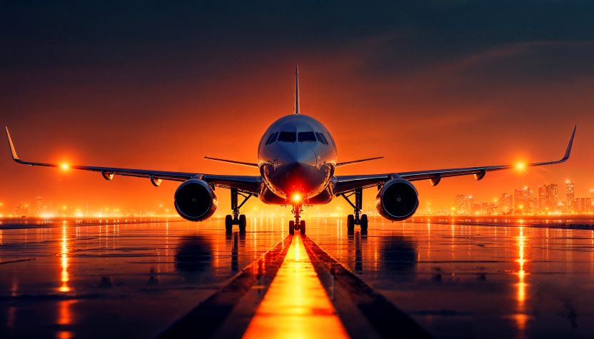 Airplane-runway-night - travel and tour world