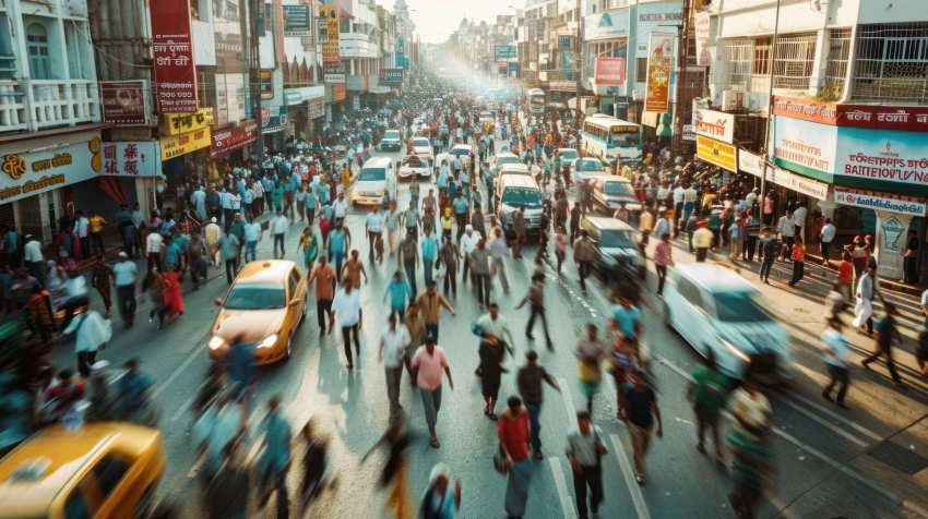 Crowded-scene-indian-city - travel and tour world