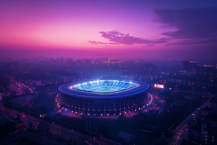 Empty-soccer-stadium-with-dreamy-fantasy-view-sky - travel and tour world