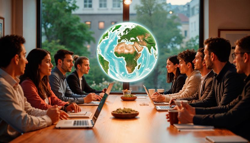 Global-team-discussing-business-strategy - travel and tour world