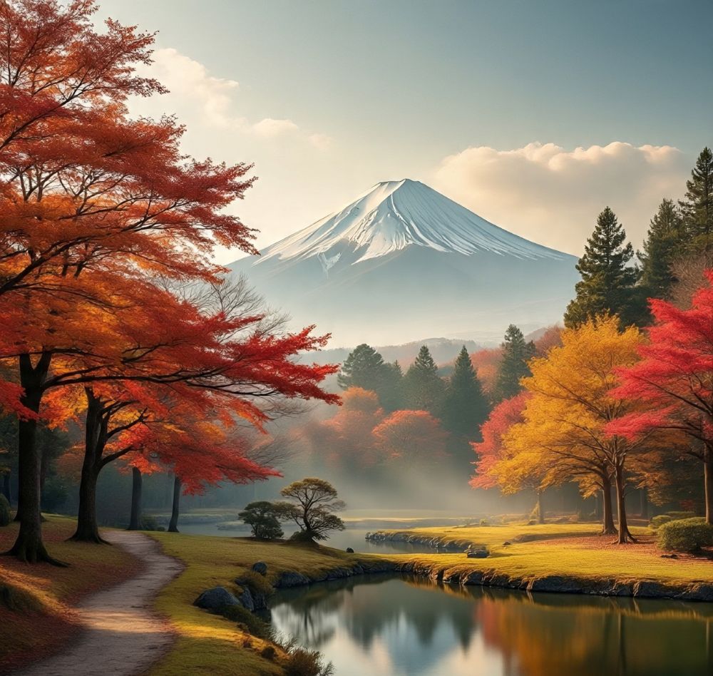 円の循環や永遠性を富士山と絡めた○『まるふじ』△がんどうあつし○太陽シンプル日本 ○『紫の富士』○がんどうあつし絵画油絵F3号ホワイト額縁付
