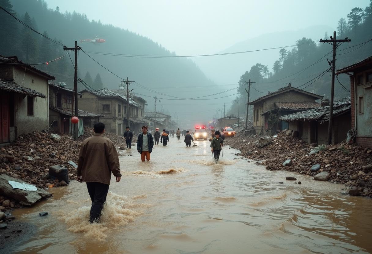 Gansu mountain torrents aftermath