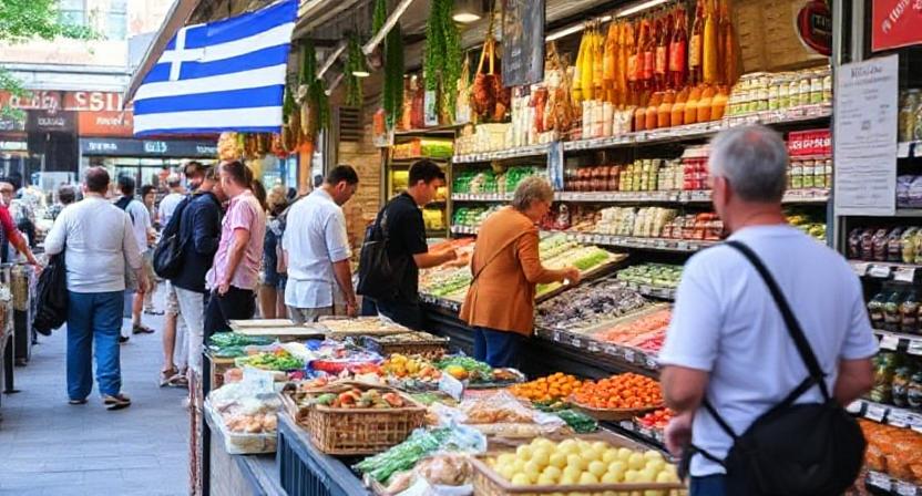 Tourist successful greek marketplace - recreation and circuit world