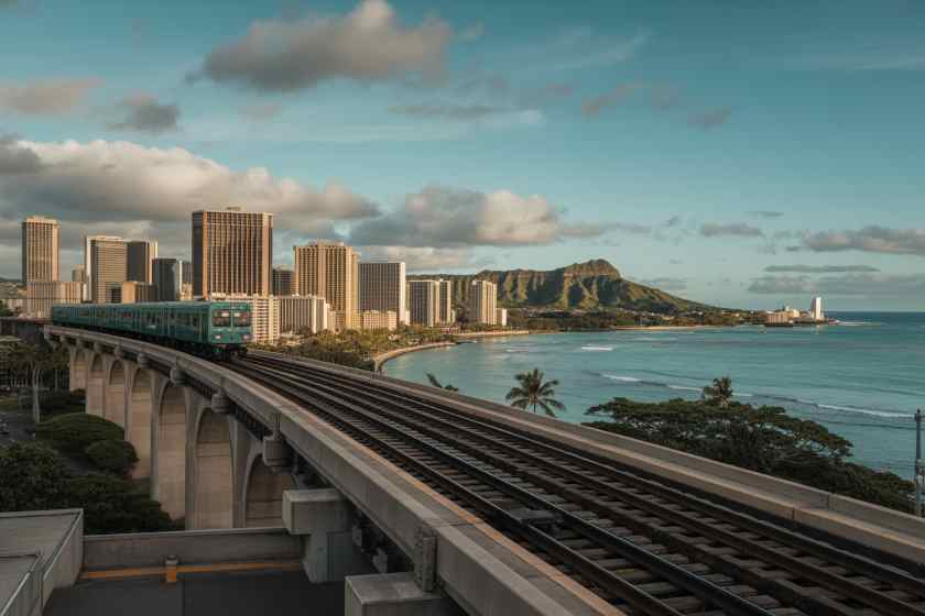 New Skyline Rail Route In Honolulu Connects Tourists To Iconic Sites And The Airport New Skyline Rail Route In Honolulu Connects Tourists To Iconic Sites And The Airport