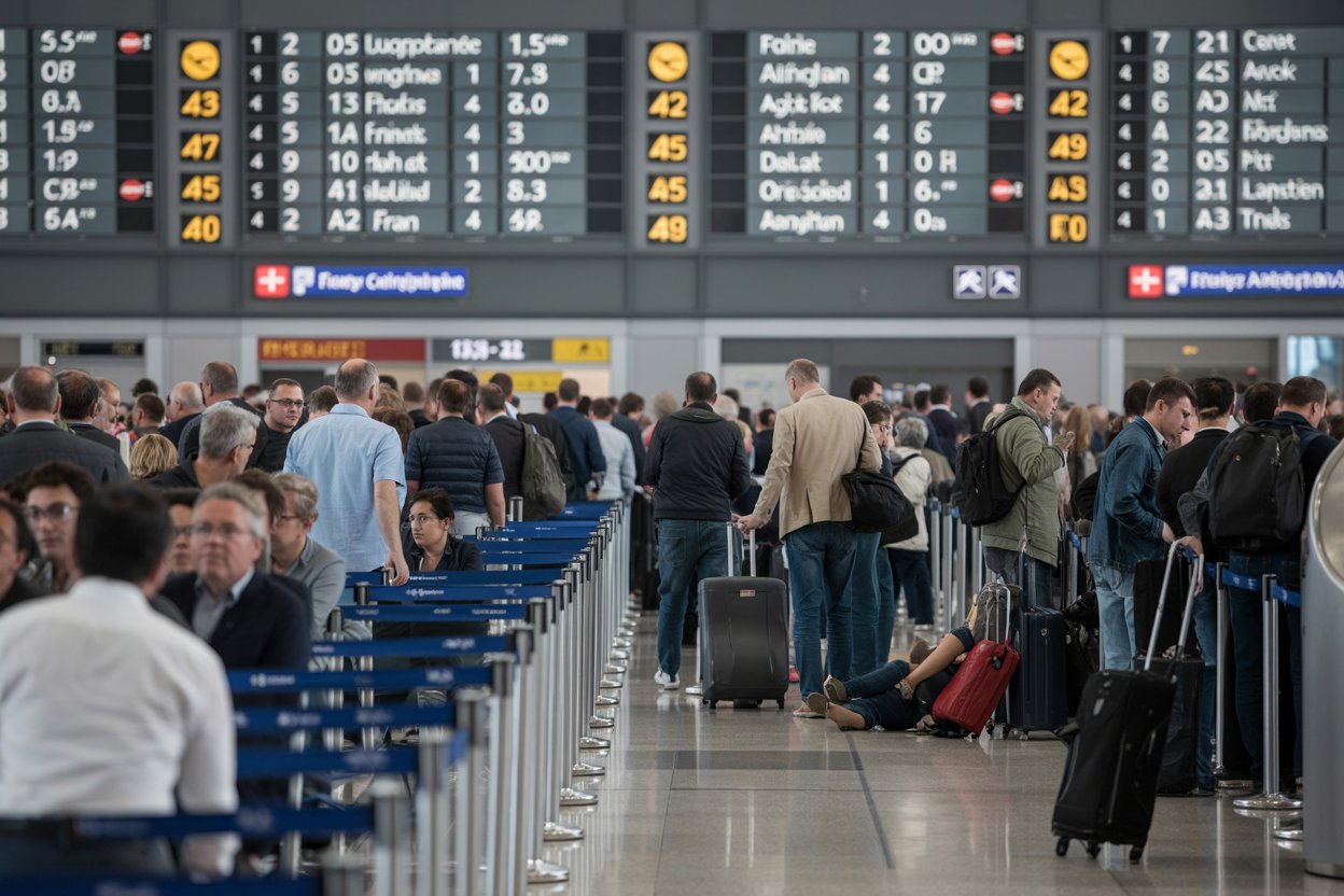 Thousands Of Passengers Stranded In Europe As Lufthansa, Vueling, Klm, Swiss, Easyjet, Air France Faces 83 Flight Cancellation And 3416 Delays Across Germany, Spain, Netherlands, Switzerland, Uk, France, Affecting Frankfurt, Barcelona, Amsterdam, Zurich, London, Paris Thousands Of Passengers Stranded In Europe As Lufthansa, Vueling, Klm, Swiss, Easyjet, Air France Faces 83 Flight Cancellation And 3416 Delays Across Germany, Spain, Netherlands, Switzerland, Uk, France, Affecting Frankfurt, Barcelona, Amsterdam, Zurich, London, Paris