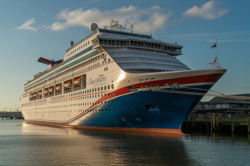Carnival jubilee, adorned with a texas star on its bow, docked at the port of galveston during the 25th-anniversary celebration. - travel and tour world Carnival jubilee, adorned with a texas star on its bow, docked at the port of galveston during the 25th-anniversary celebration.