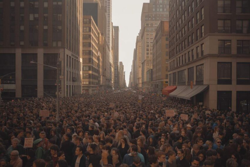 Image of a protest in new york city