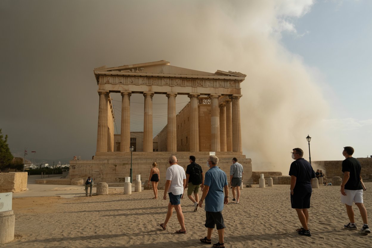 Sahara Dust And Storms Expected To Affect Greece: Essential Travel Tips For Tourists This Weekend Sahara Dust And Storms Expected To Affect Greece: Essential Travel Tips For Tourists This Weekend