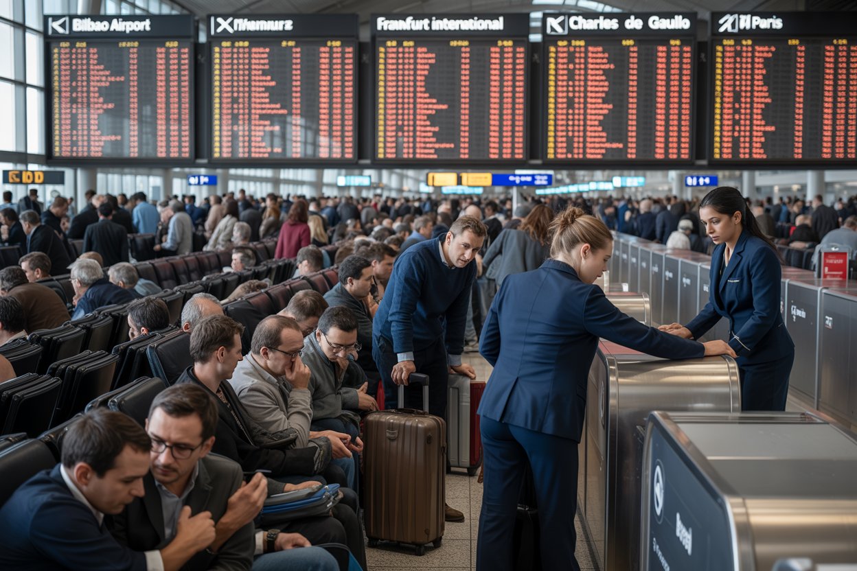 Over 684 Delays and 81 Flight Cancellations Hit Europe, Including Spain, Ireland, Germany, UK, Netherlands, France, as Vueling, Emerald, Lufthansa, British Airways, KLM, Air France Face Travel Setbacks Affecting Passengers Across Bilbao, Dublin, Frankfurt, Aberdeen, Amsterdam, Paris, and More