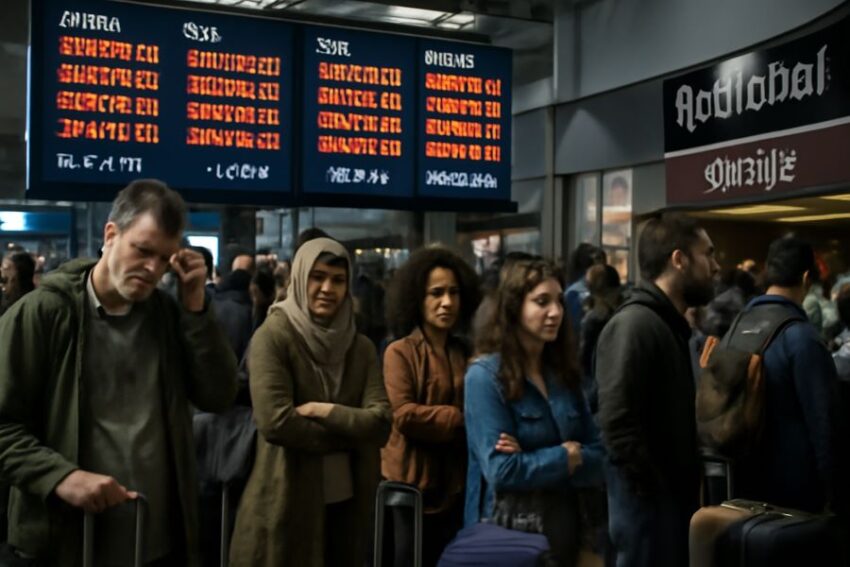 Passenger chaos at airport due to cancellations and delays