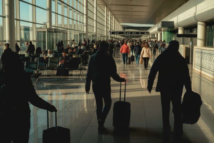 Image of a busy airport