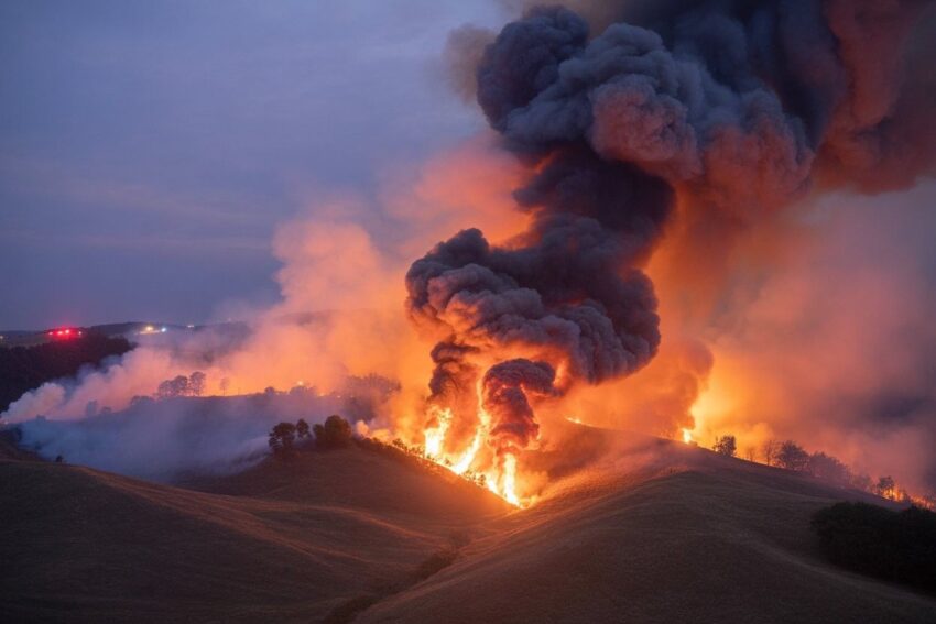 Image of a hill fire
