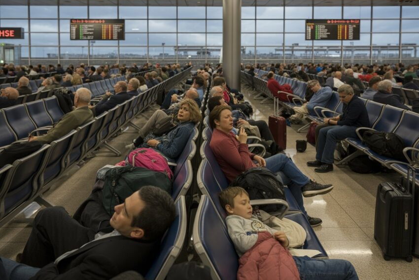 A-wide-angle-photograph-of-a-crowded-air_wns35_qxtiuv5mt0jypaow_k_dcld55sxac7t3selyboa - travel and tour world Germany faces travel disruptions as klm, lufthansa, air france, easyjet, and more major airlines cancel 60 flights, leaving passengers stranded in amsterdam, paris, liverpool, and more - new update