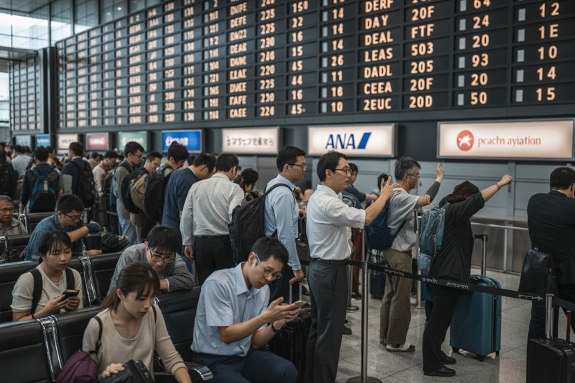 Flight disruptions at Japan’s major airports with 294 delays and 10 cancellations cause major travel chaos for passengers across Narita, Kansai, Fukuoka, and Sapporo.
