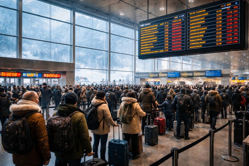 Us airports on edge as winter storm sweeps across major hubs