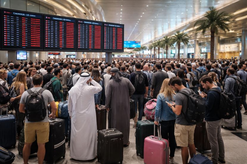 Thousands of Travellers Stranded In Middle East As UAE, Israel, Bahrain, Doha Delay 77 And Cancelled 1402 Flights, Impacting Gulf Air, Qatar Airways, Emirates And More In Dubai, Hamad And More