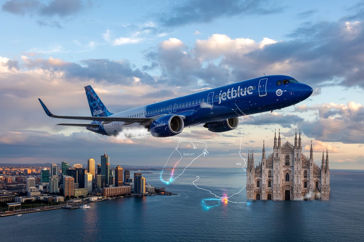 Milan Joins London, Paris, Amsterdam, Dublin, Madrid, Barcelona and More Cities in Launching New Air Routes with JetBlue from Boston, as  Transatlantic Rivalry Takes Off