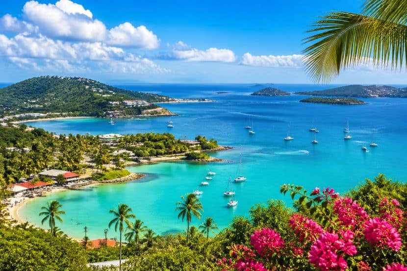 Travel and tour world - travel and tour world Beautiful view of st. Thomas beaches and turquoise waters.
