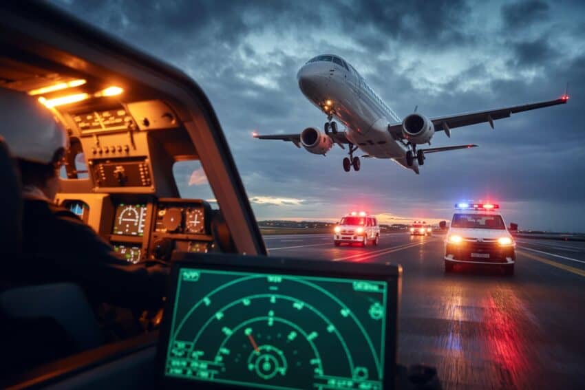 Embraer e175 emergency landing at dulles airport.