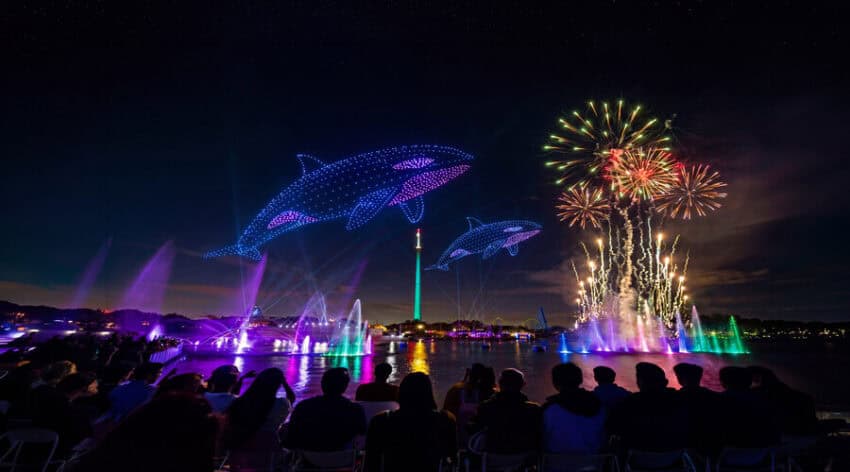 Seaworld summer fireworks and drone show - travel and tour world Seaworld