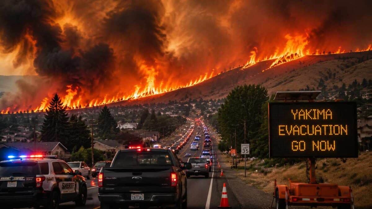 A wildfire near selah, washington, is creating an unprecedented situation for local residents and road travelers, with a significant washington state wildfire travel disruption situation.