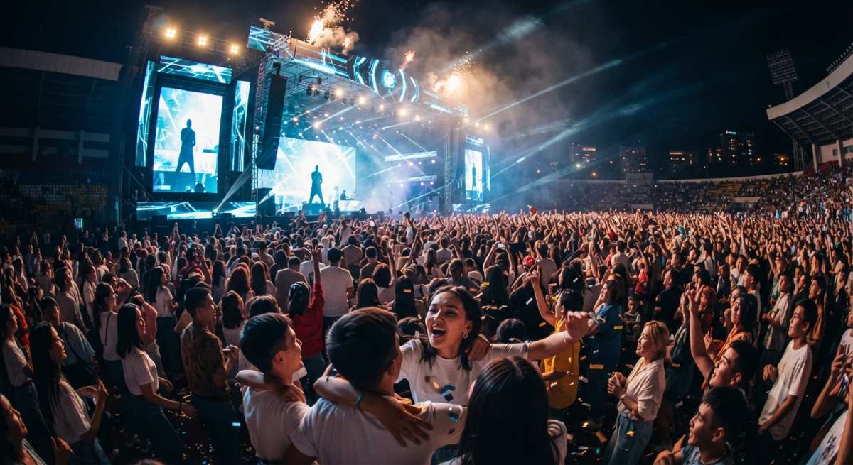 Almaty - travel and tour world The spherical stage concert held at almaty central stadium, marking a significant milestone for regional event tourism.