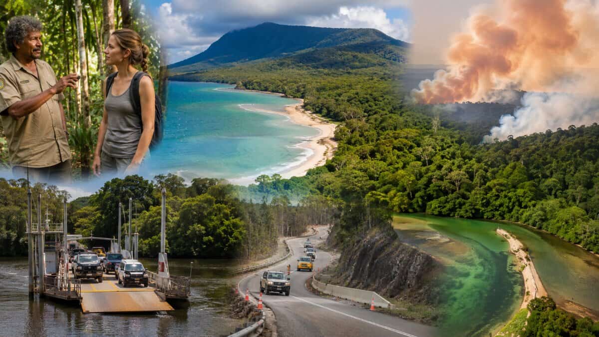 Cape kimberley burn brings daintree travel access into focus - travel and tour world Cape kimberley planned burn affecting daintree travel access near cairns and port douglas in australia.