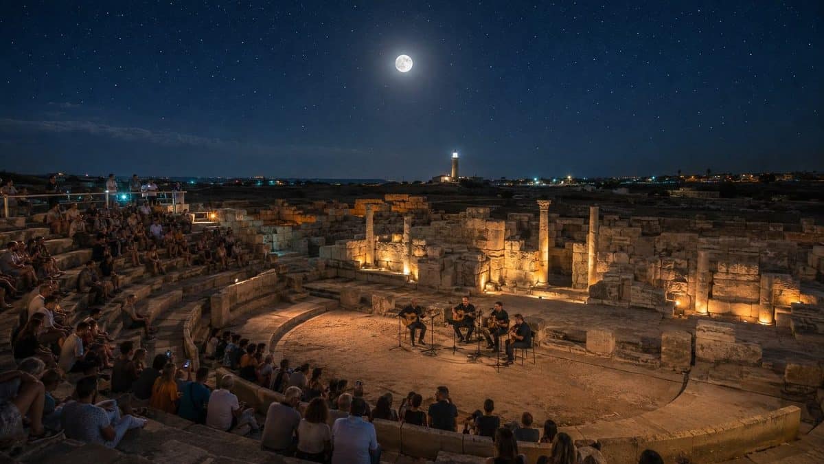 Cyprus tourism full-moon cultural event at pafos ancient odeon