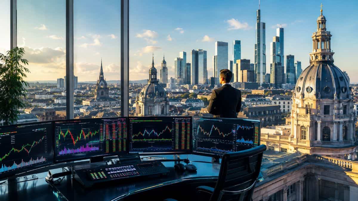 European financial district skyline representing strong markets amid renewed middle east geopolitical uncertainty