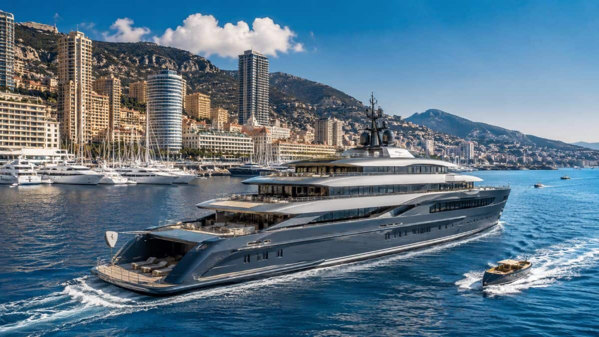 111-metre superyacht leviathan moored at port hercule during the monaco yacht show 2026