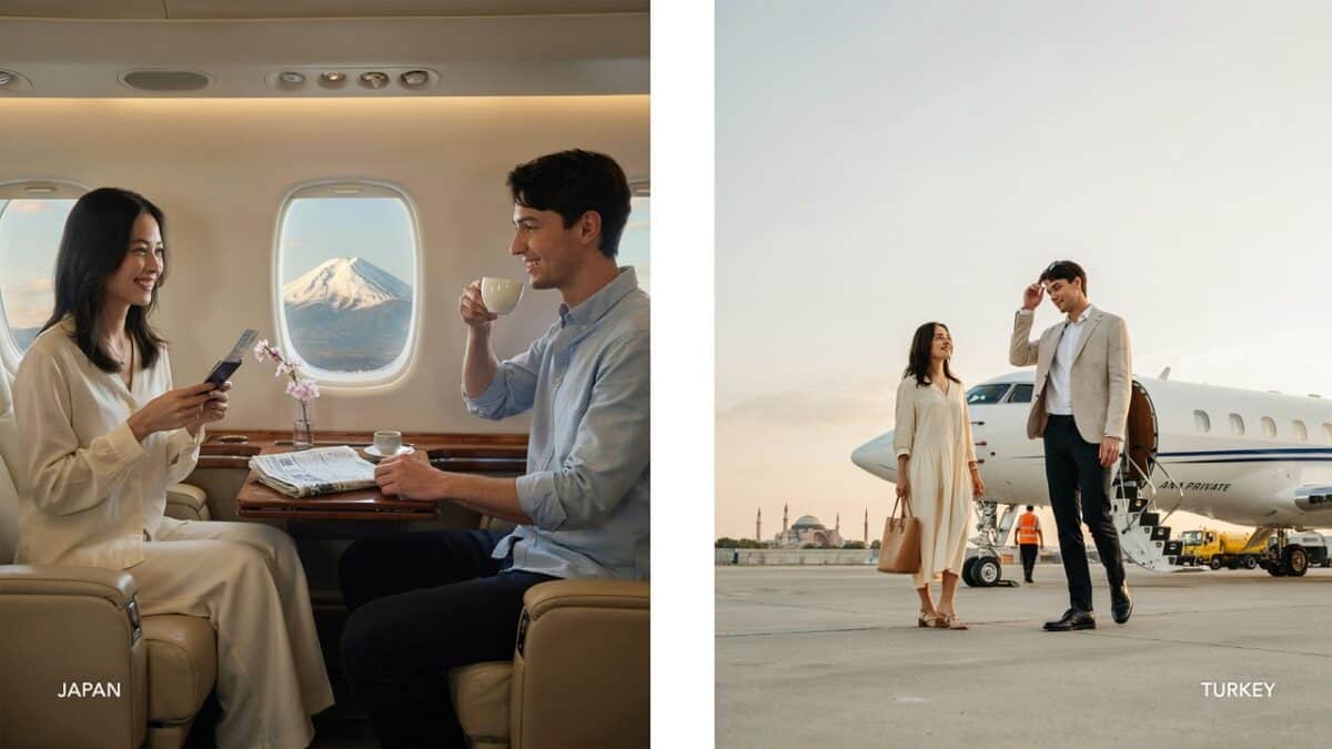 Private jets-tourism-japan-turkey-iceland-